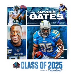 Congratulations to Antonio Gates with his choice for Pro Football Hall of Fame class in 2025, presented by Visual Edge IT.