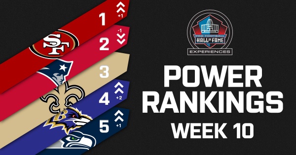 NFL Power Rankings Week 10: 49ers Reign Over League | Pro Football Hall ...