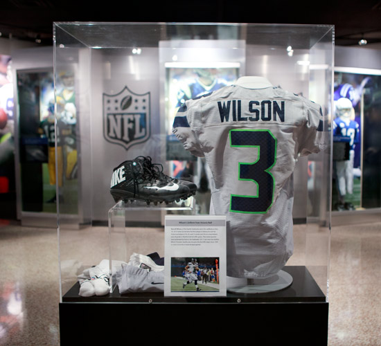 Pro Football Hall of Fame - Now on display in Canton: Russell Wilson's game-used  jersey from Week 3 when he set an NFL record of 14 passing touchdowns for  the season, the